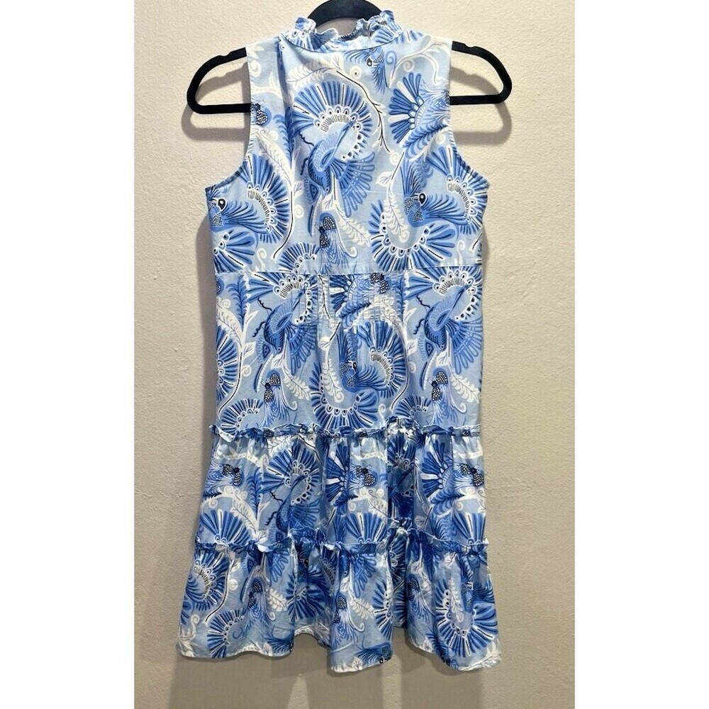 Sail to Sable Blue Bradley Bib A Line Dress Boho Cottagecore Resort Size XS - Picture 4 of 10